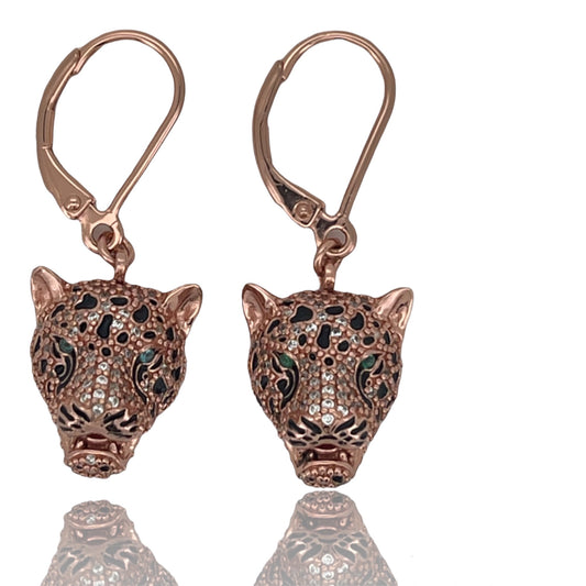 Limited Edition 18k Rose Gold Cheetah Earrings